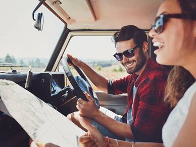 Couple on a road trip