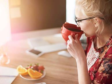 lady having a morning coffee