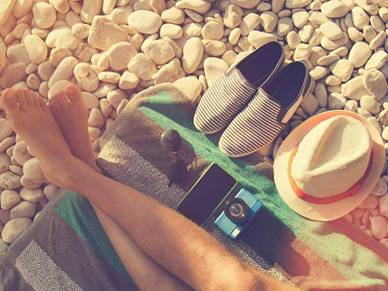 relaxing on the beach