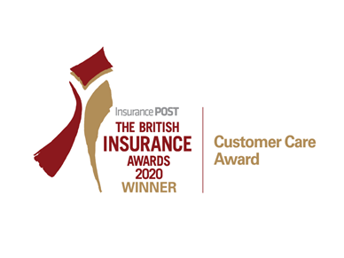 red and gold logo for British insurance awards