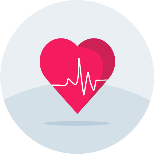 Heart with heartbeat inside