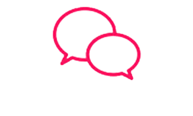 Two pink speech bubbles 