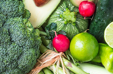 Brightly coloured vegetables