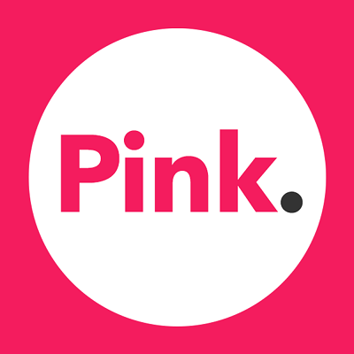 Pink square with pink written in the middle
